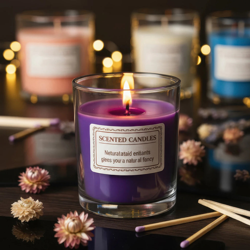 Scented Glass Jar Candle Handmade Soy Wax – Smokeless Aromatherapy Candle for Home Decor, Relaxation, Spa, or Party Gift Set