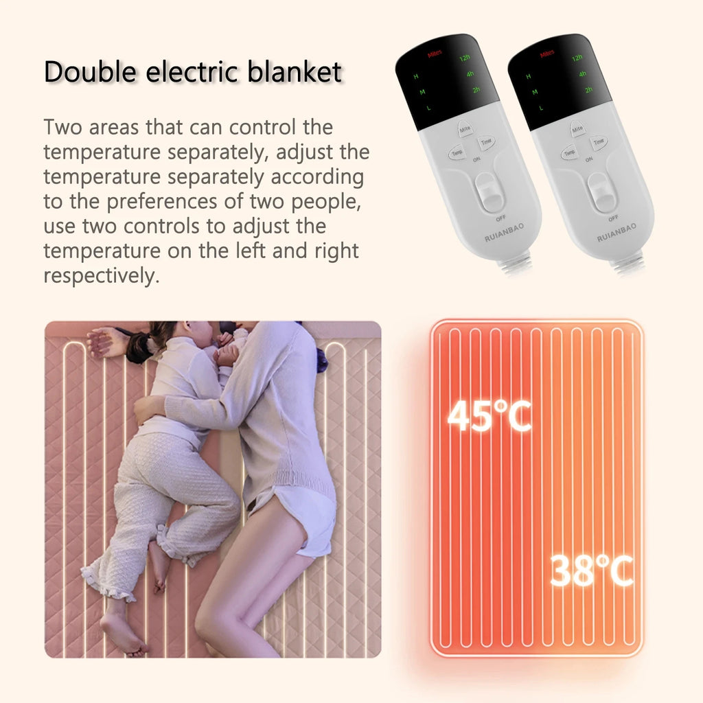 RUIANBAO double electric blanket winter constant temperature warm soft and comfortable temperature protection electric blanket